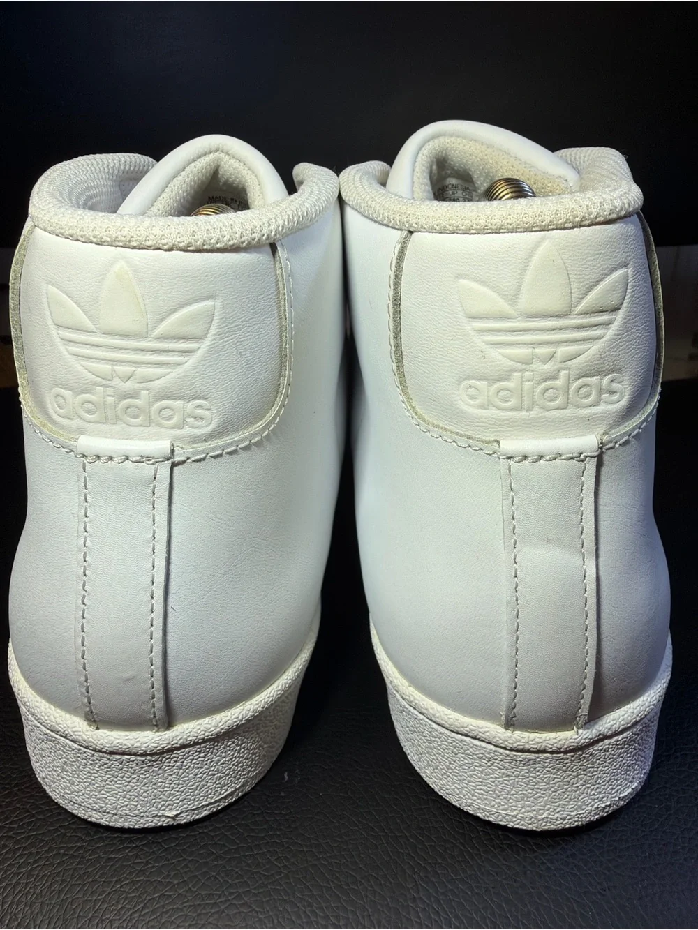 adidas White High-Top Shell Toe Sneakers